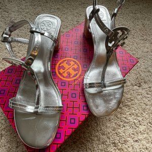 Silver Tory Burch Low Heel